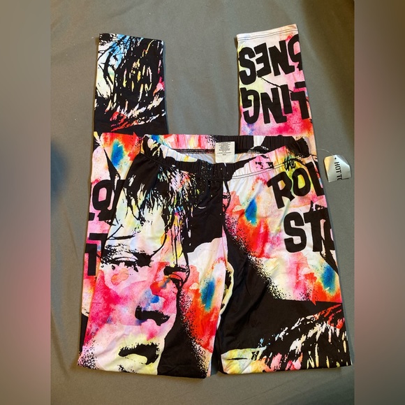 Hot Topic Pants - Hot Topic,medium,nwt, Rolling Stones, bright and colorful sheer leggings/tights